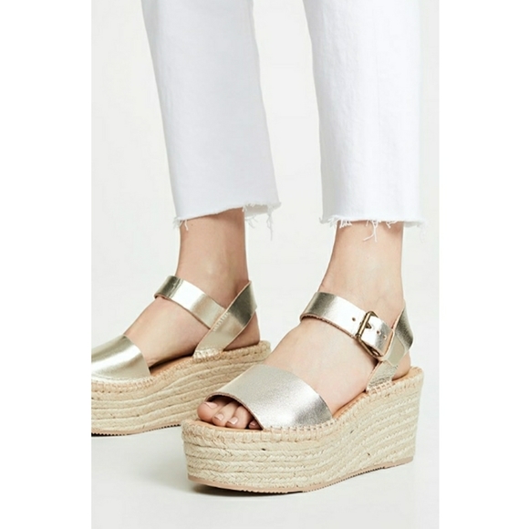 Soludos Shoes - New SOLUDOS Minorca Platinum Leather Platforms